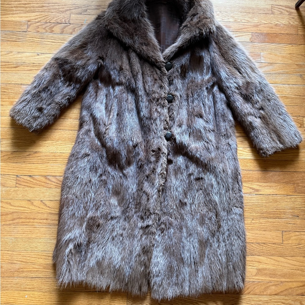 Muskrat Fur Coat XL
